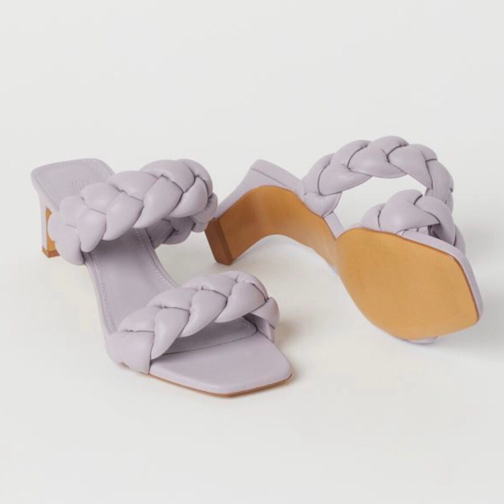 Size 36 Faux leather braided heel
